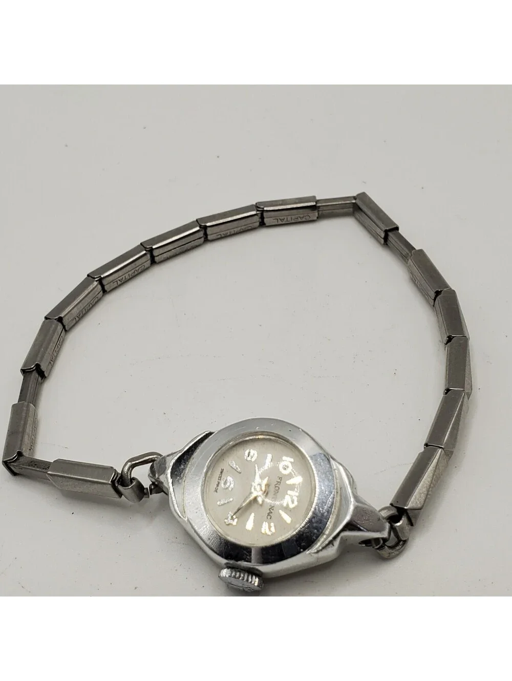 Vintage Frontenac Mechanical Womens Watch  Silver Tone For Parts Or Repair
